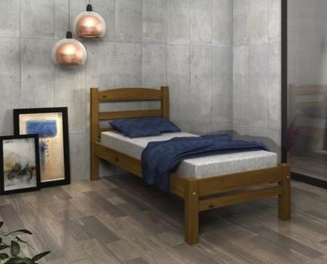 Cama de solteiro  em MDP Bege 80 cm x 93 cm x 202 cm