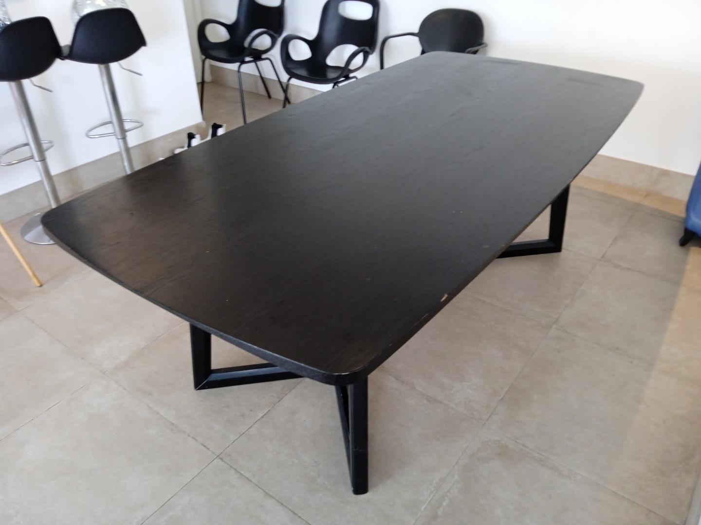 Mesa de jantar s/ cadeiras em Madeira Preto 76 cm x 220 cm x 110 cm