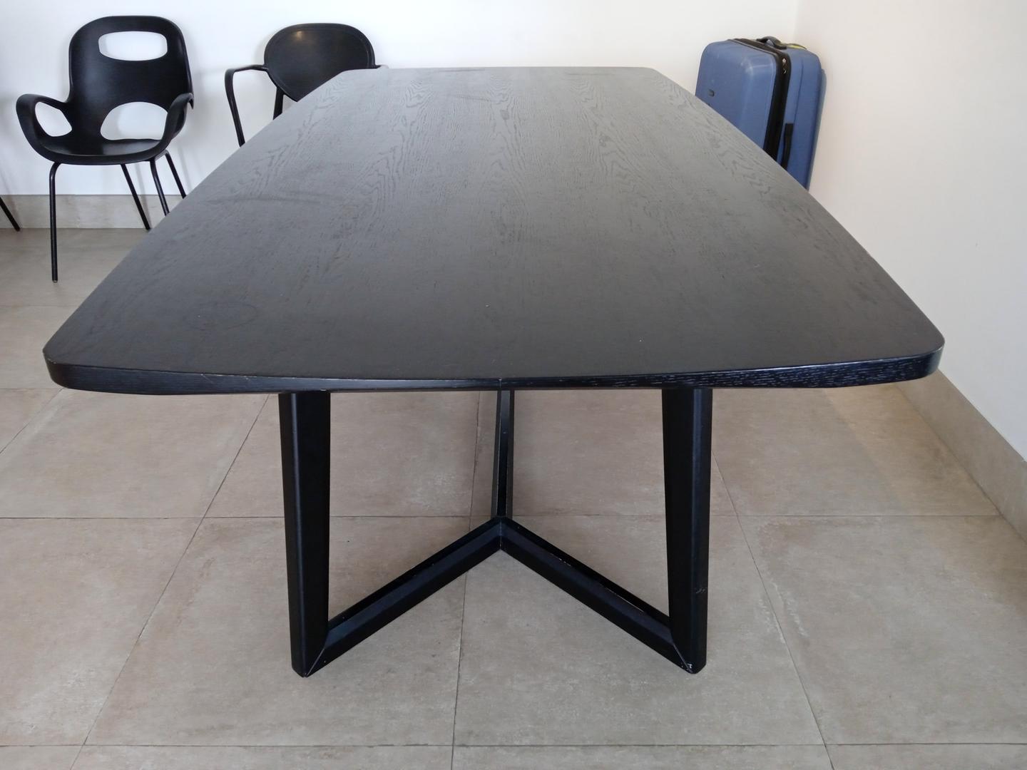 Mesa de jantar s/ cadeiras em Madeira Preto 76 cm x 220 cm x 110 cm