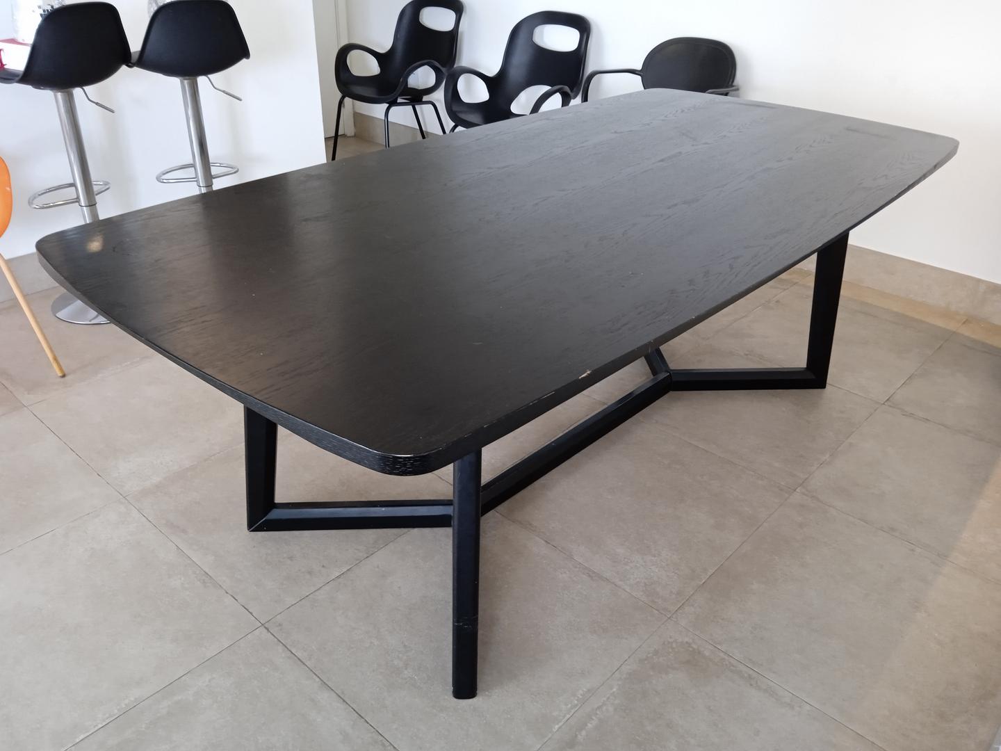 Mesa de jantar s/ cadeiras em Madeira Preto 76 cm x 220 cm x 110 cm