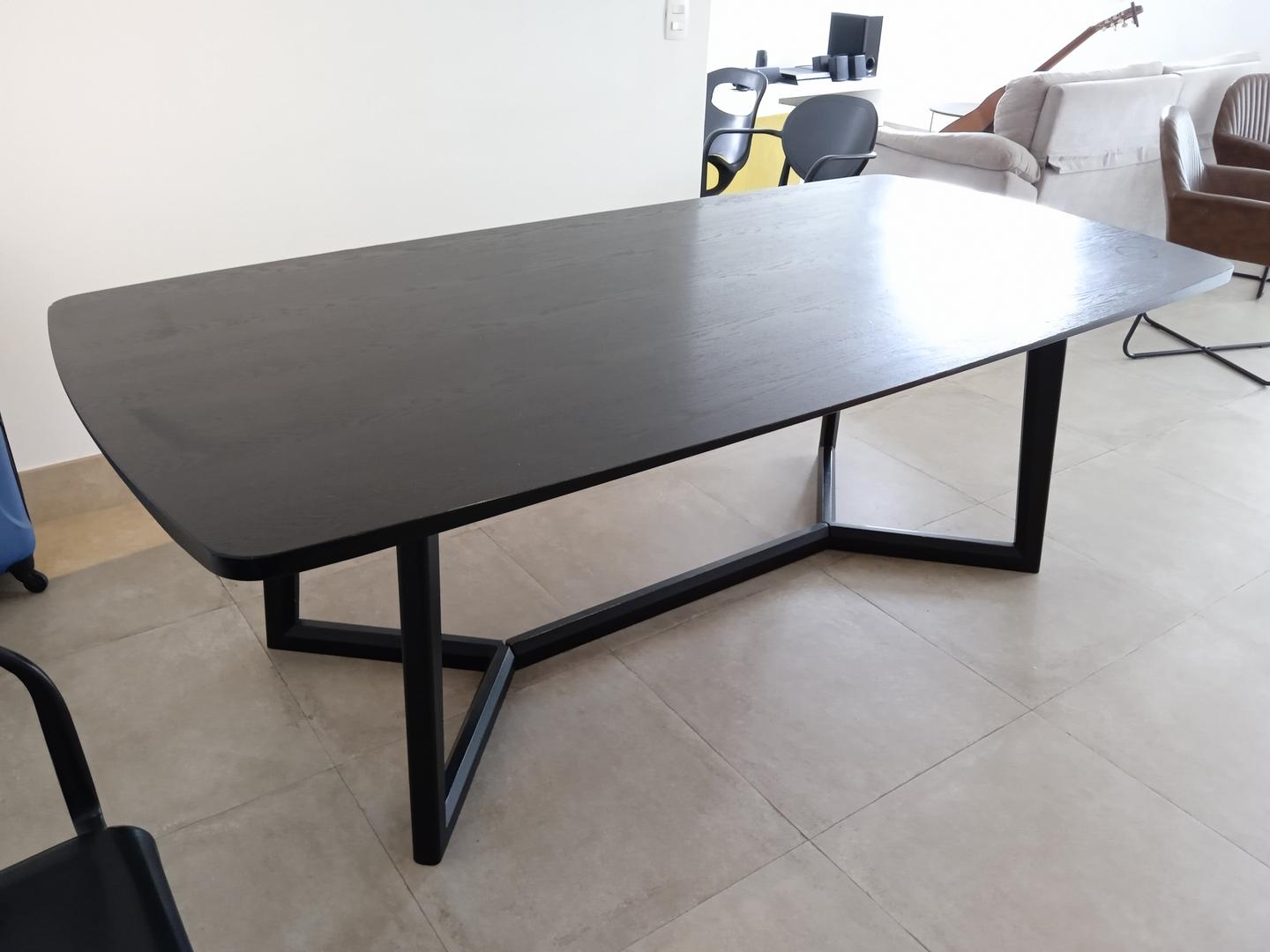 Mesa de jantar s/ cadeiras em Madeira Preto 76 cm x 220 cm x 110 cm