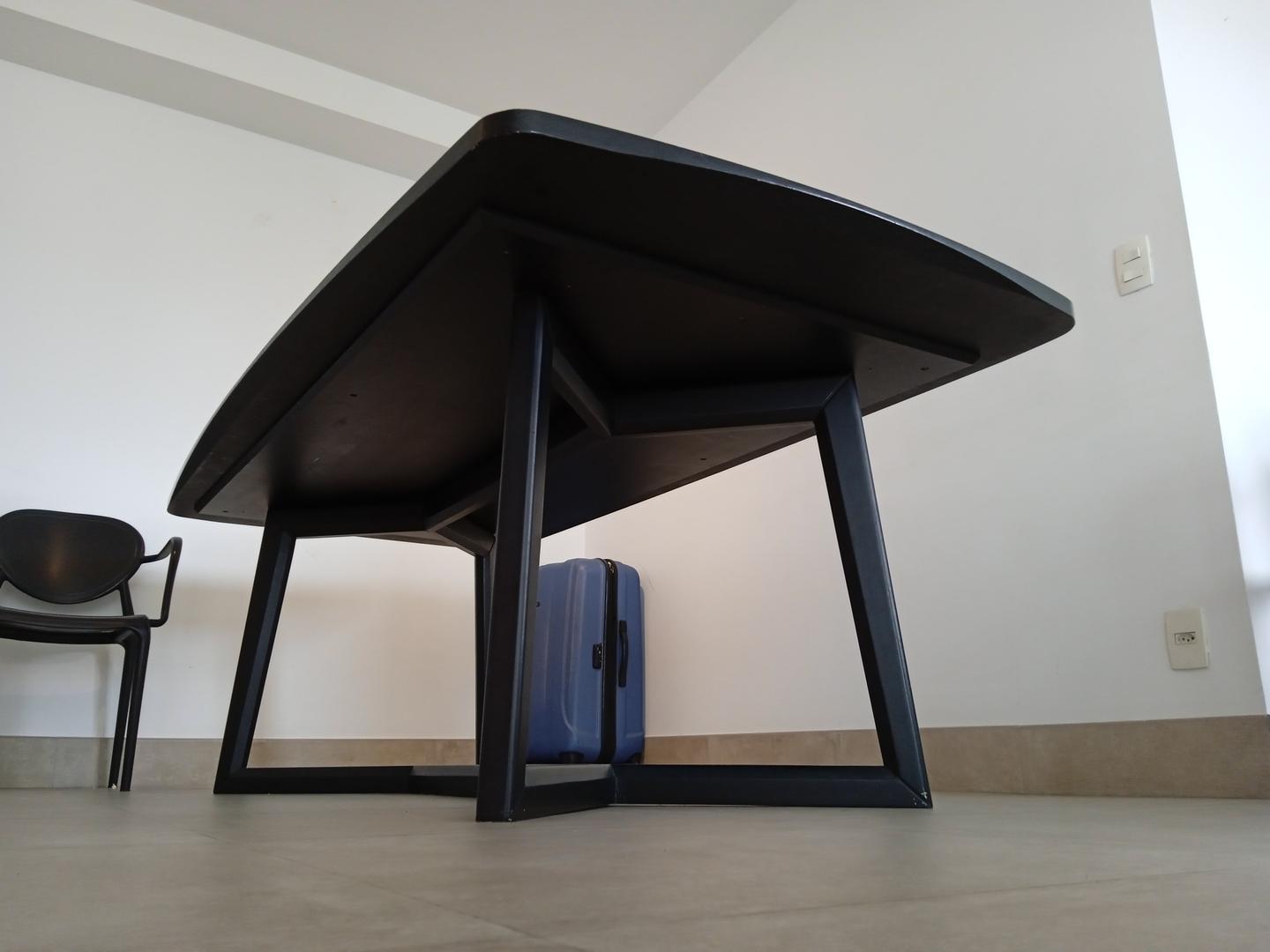 Mesa de jantar s/ cadeiras em Madeira Preto 76 cm x 220 cm x 110 cm