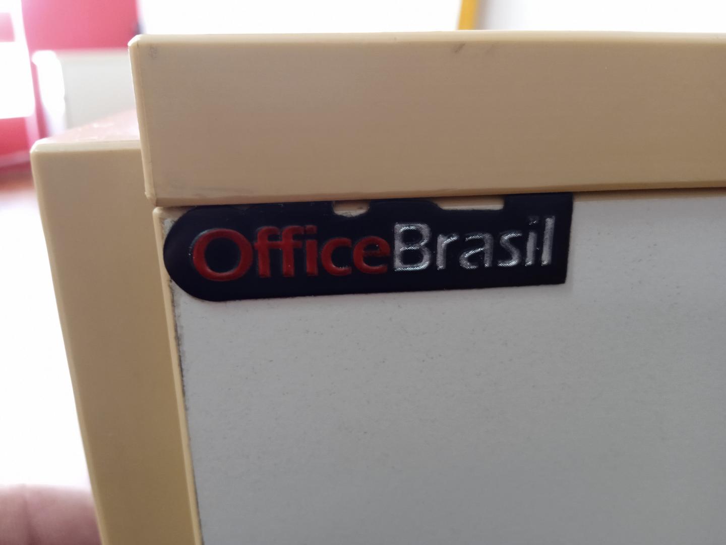 Armário baixo c/ 2 portas OfficeBrasil em MDF Bege 75 cm x 82 cm x 53 cm