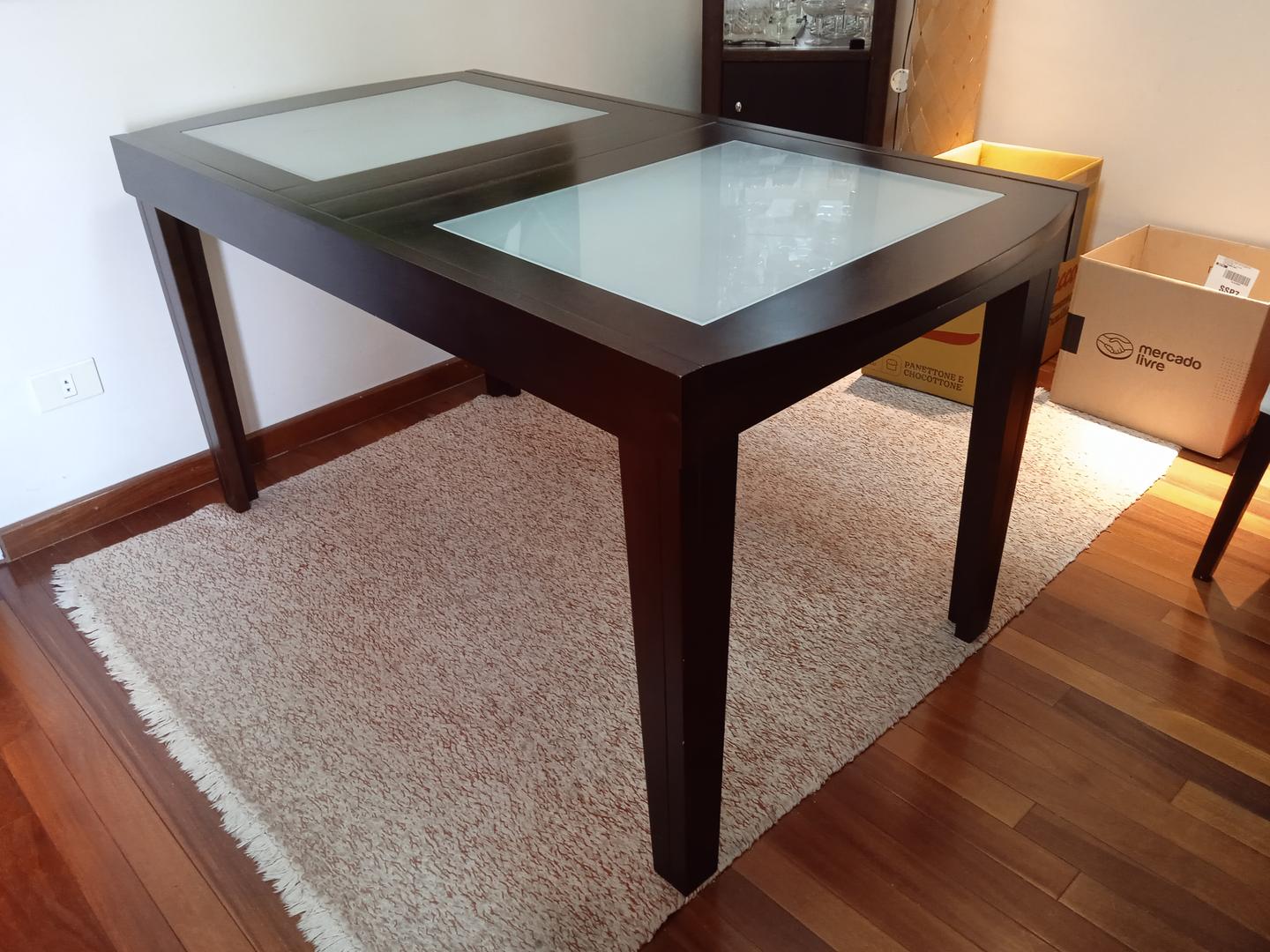 Mesa de Jantar Extensível em Madeira Marrom 70 cm x 150 cm x 80 cm