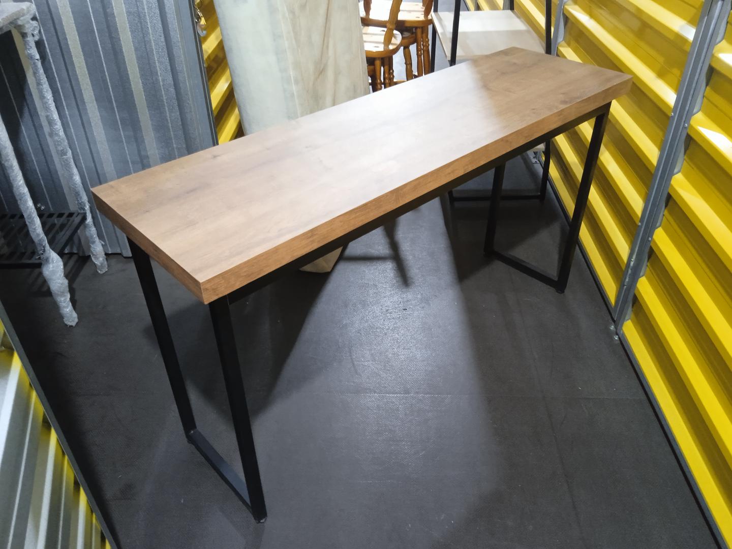 Mesa de escritório industrial em Aço / MDF Marrom 76 cm x 136 cm x 40 cm