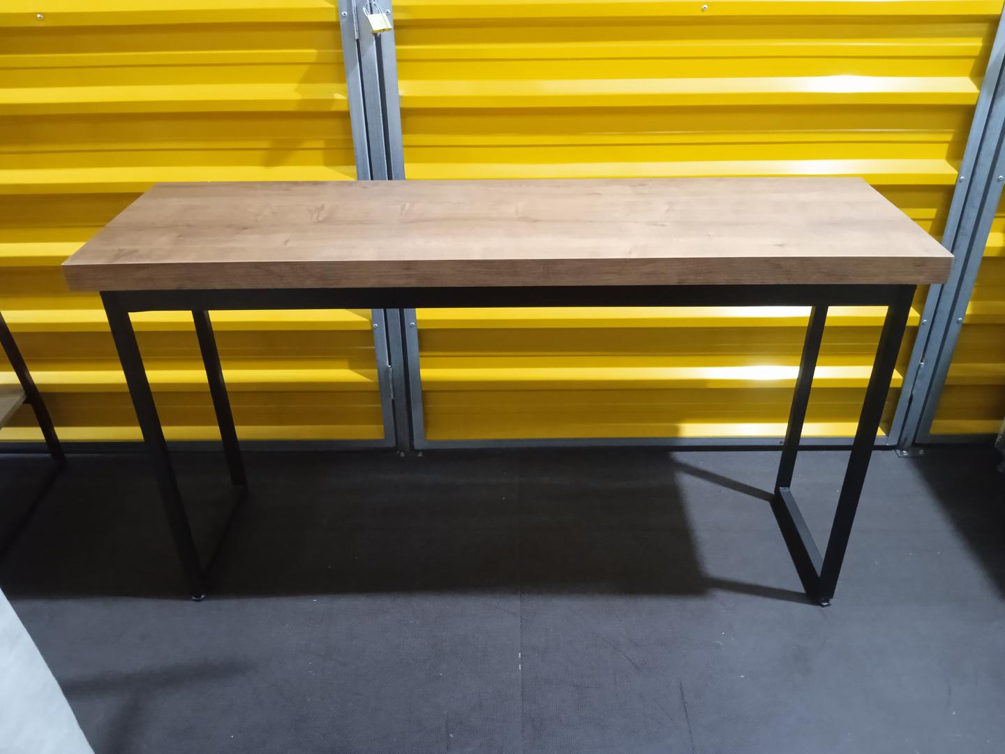 Mesa de escritório industrial em Aço / MDF Marrom 76 cm x 136 cm x 40 cm