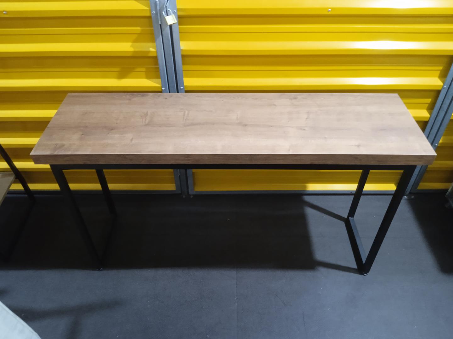 Mesa de escritório industrial em Aço / MDF Marrom 76 cm x 136 cm x 40 cm