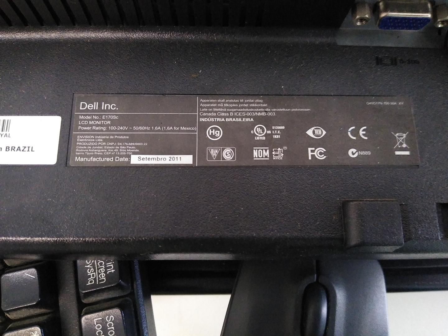 Computador completo com monitor Dell E170SC Preto