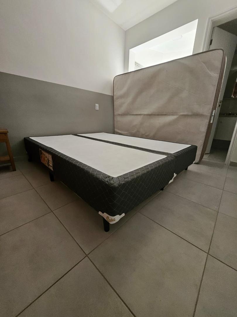 Cama box Queen bipartido preto 34 cm x 158 cm x 198 cm