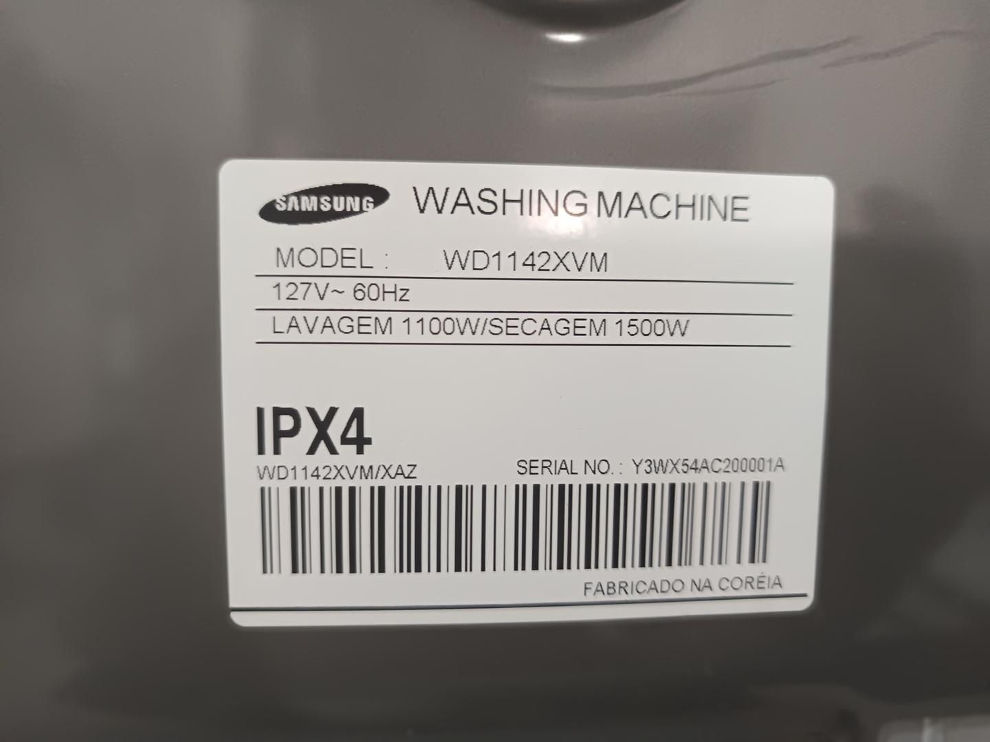 Máquina lava e seca 14 kilos Samsung Inverter - wd1142xvm em Aço Cinza