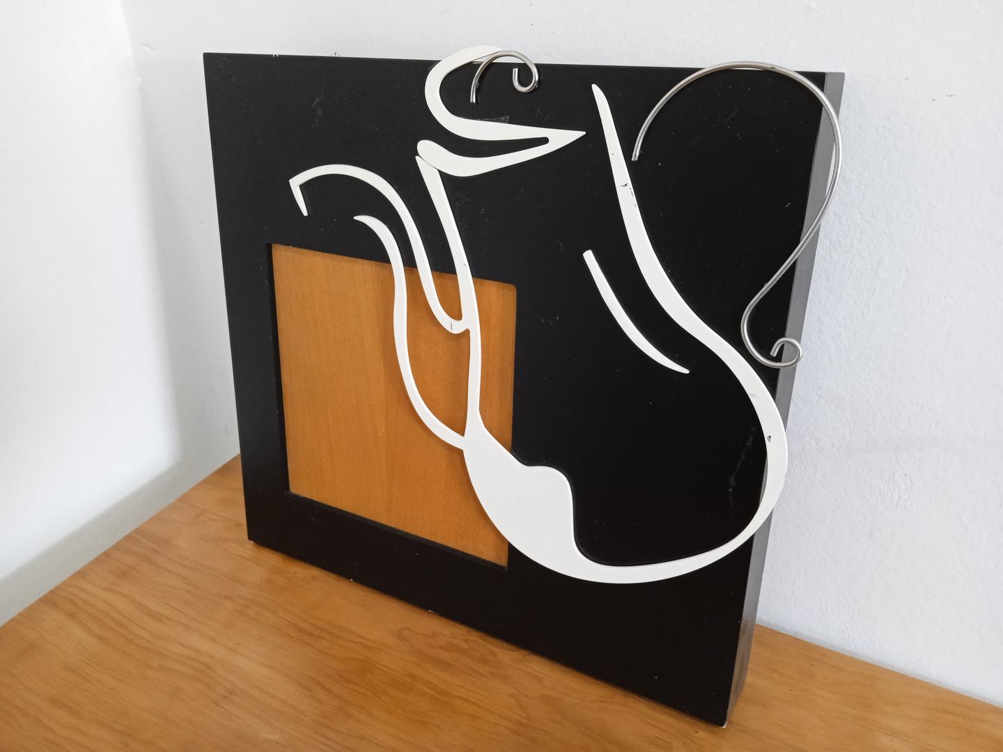 Quadro /Tela /Pintura s/ moldura Bule em MDF Preto 50 cm x 45 cm x 4 cm