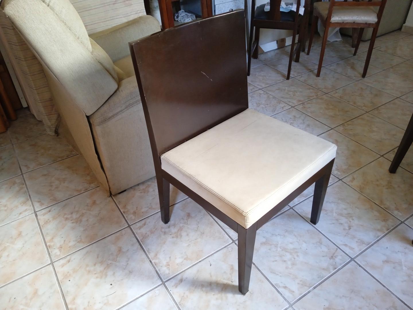 Cadeira de Jantar Fixa em Madeira Marrom 85 cm x 52 cm x 54 cm