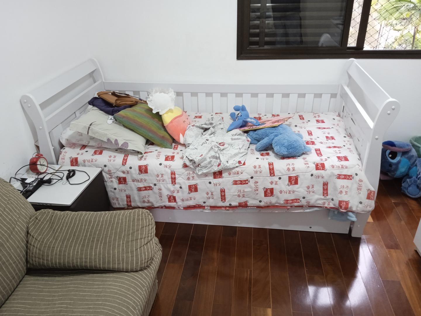 Bicama em MDF Branco 292 cm x 95 cm x 180 cm