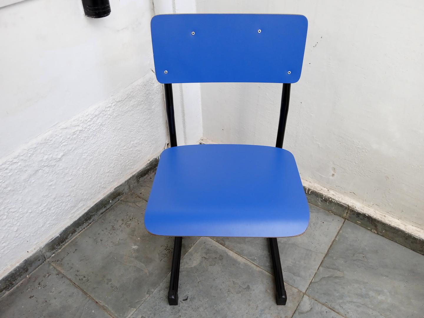 Cadeira Escolar em Madeira Azul 75 cm x 40 cm x 50 cm