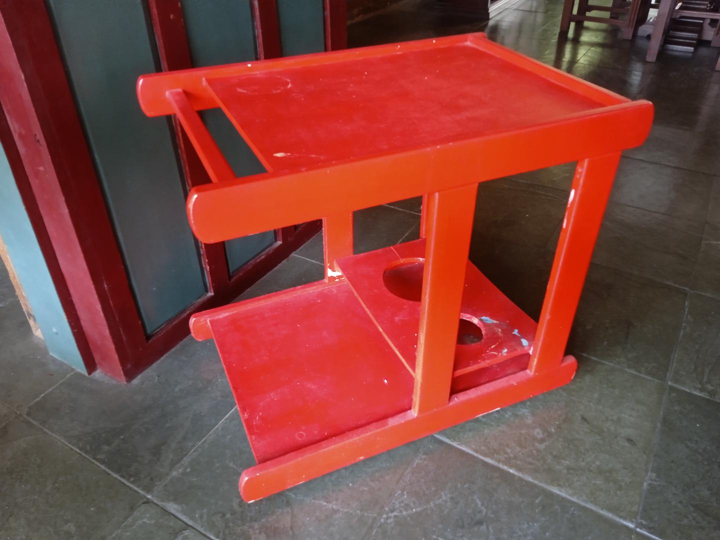 Carrinho de chá em Madeira Vermelho 67 cm x 75 cm x 50 cm