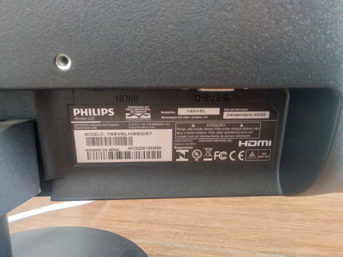 Monitor 19" polegadas Philips 193v5l VGA e HDMI