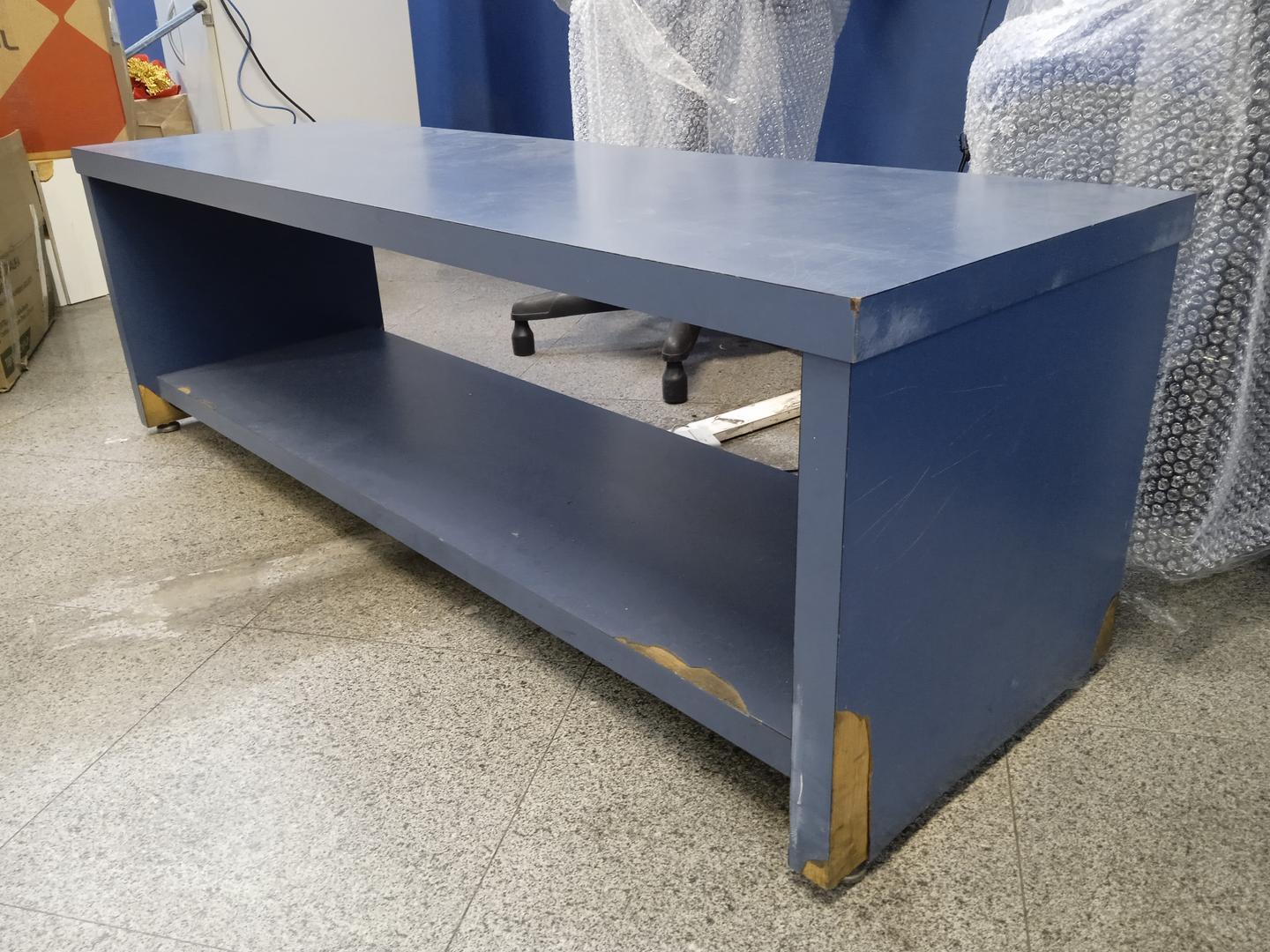 Banco em MDF Azul 40 cm x 126 cm x 40 cm