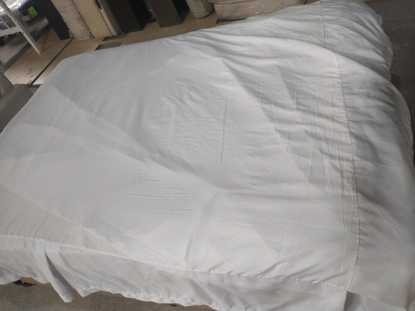 Colcha de cama casal padrão em Algodão / Tecido Branco 1 cm x 227 cm x 215 cm