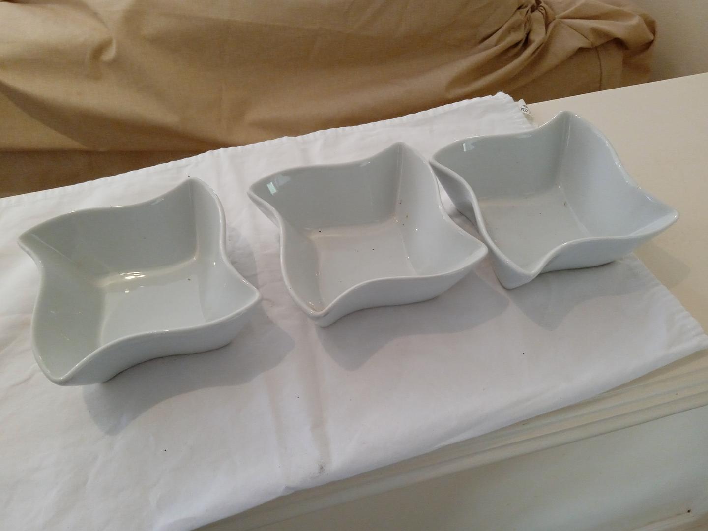 Conjunto de 3 Potes em Cerâmica Branco 4 cm x 10 cm x 10 cm