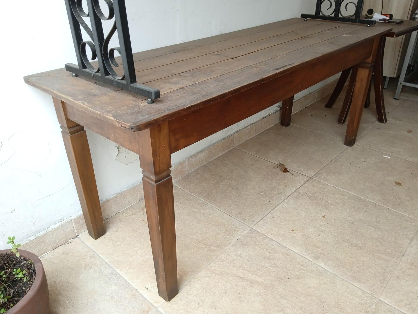 Mesa de jantar em Madeira Marrom 80 cm x 200 cm x 75 cm