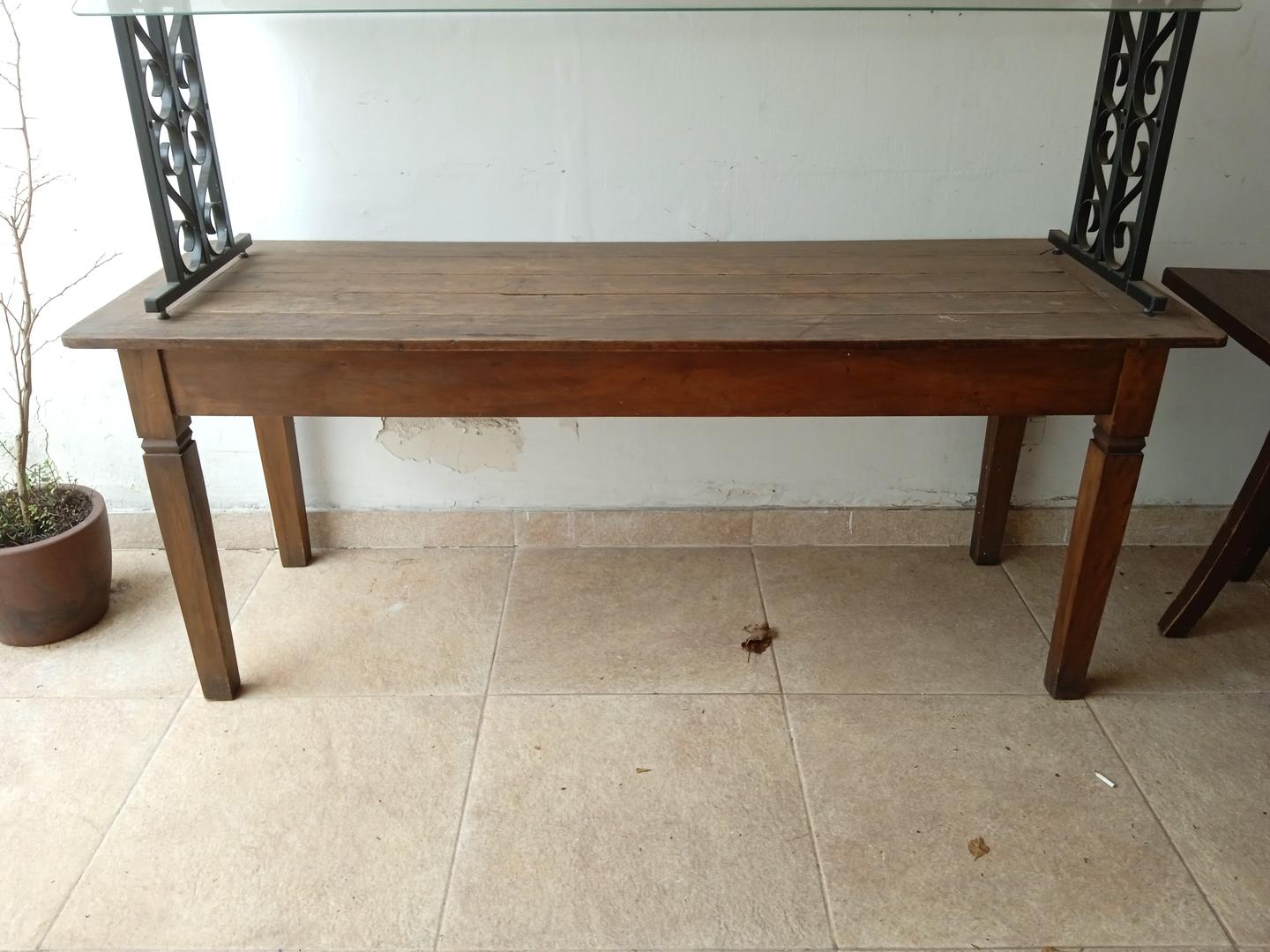 Mesa de jantar em Madeira Marrom 80 cm x 200 cm x 75 cm