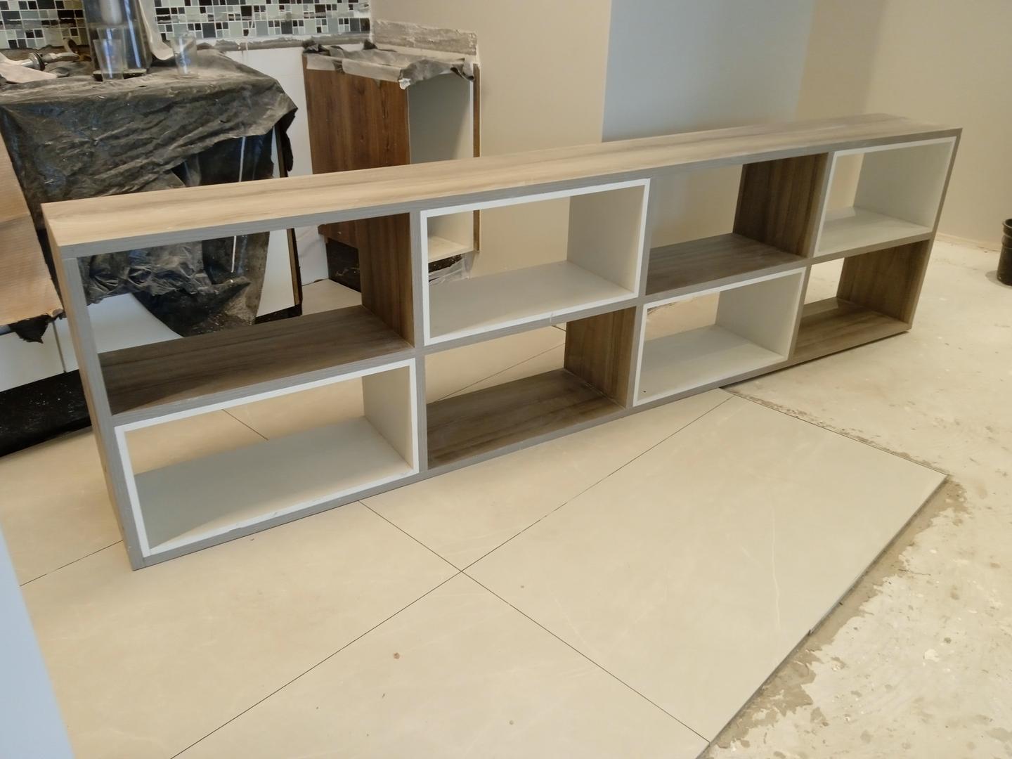 Rack c/ 8 nichos em Madeira Marrom 75 cm x 270 cm x 32 cm