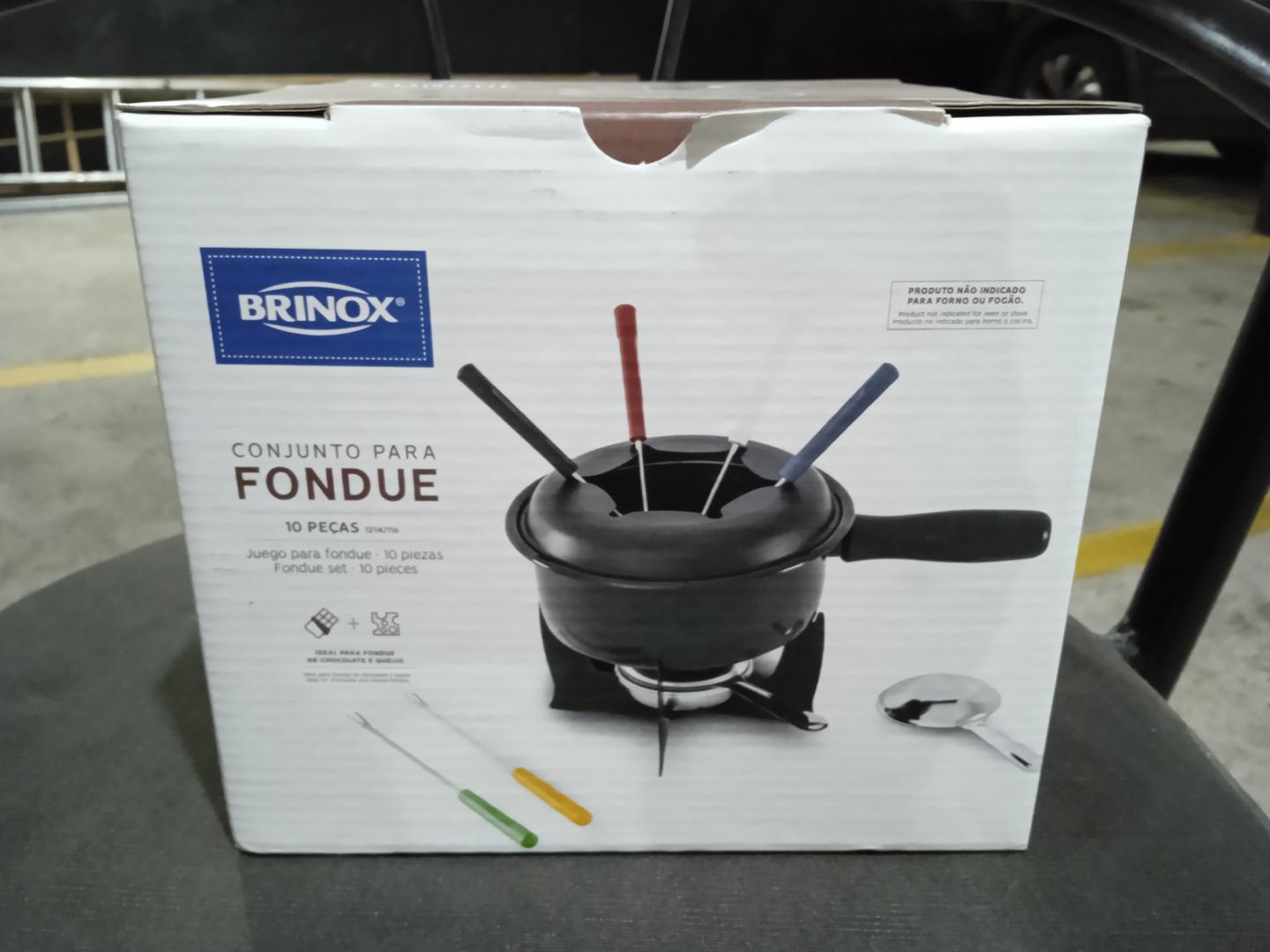 Kit p/ fondue Brindox em Inox Preto 20 cm x 45 cm x 30 cm