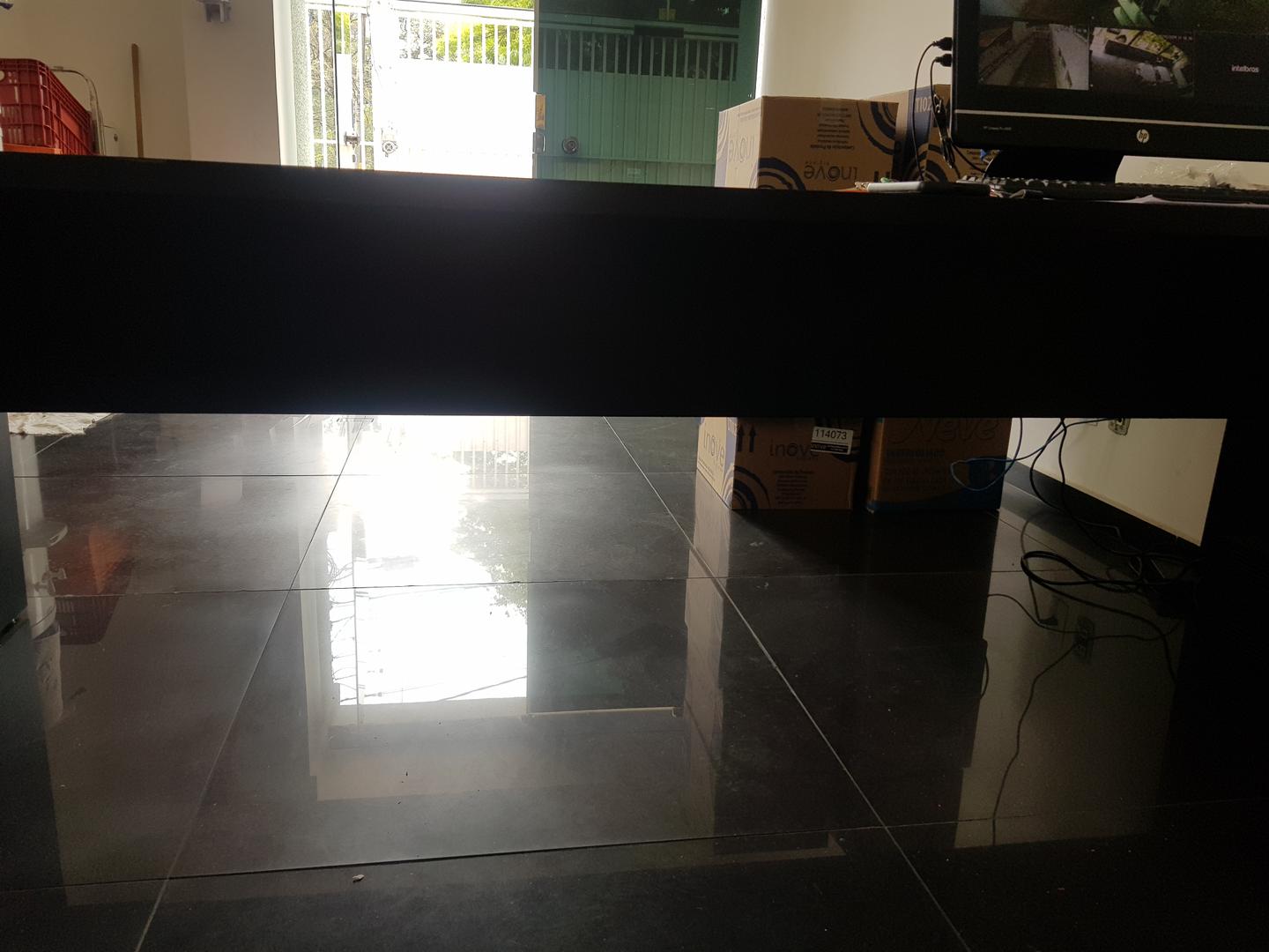 Mesa de Escritório retangular em MDF Preto 73 cm x 223 cm x 90 cm