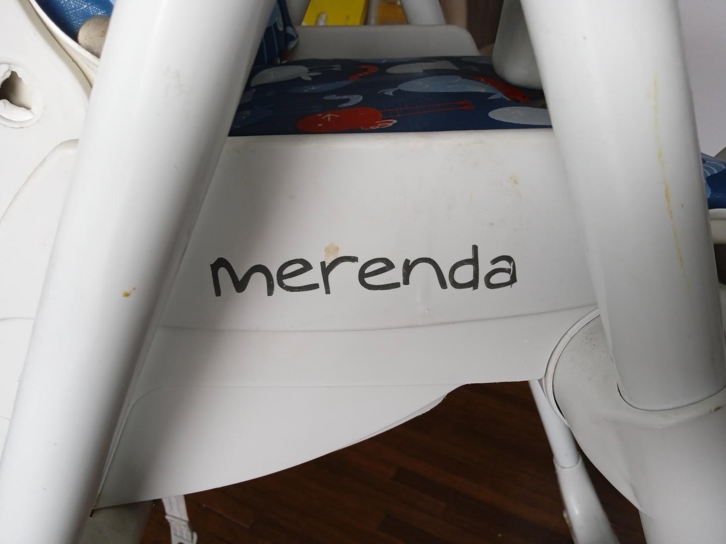 Cadeira de alimentação infantil Merenda em Plástico / Estofado Azul