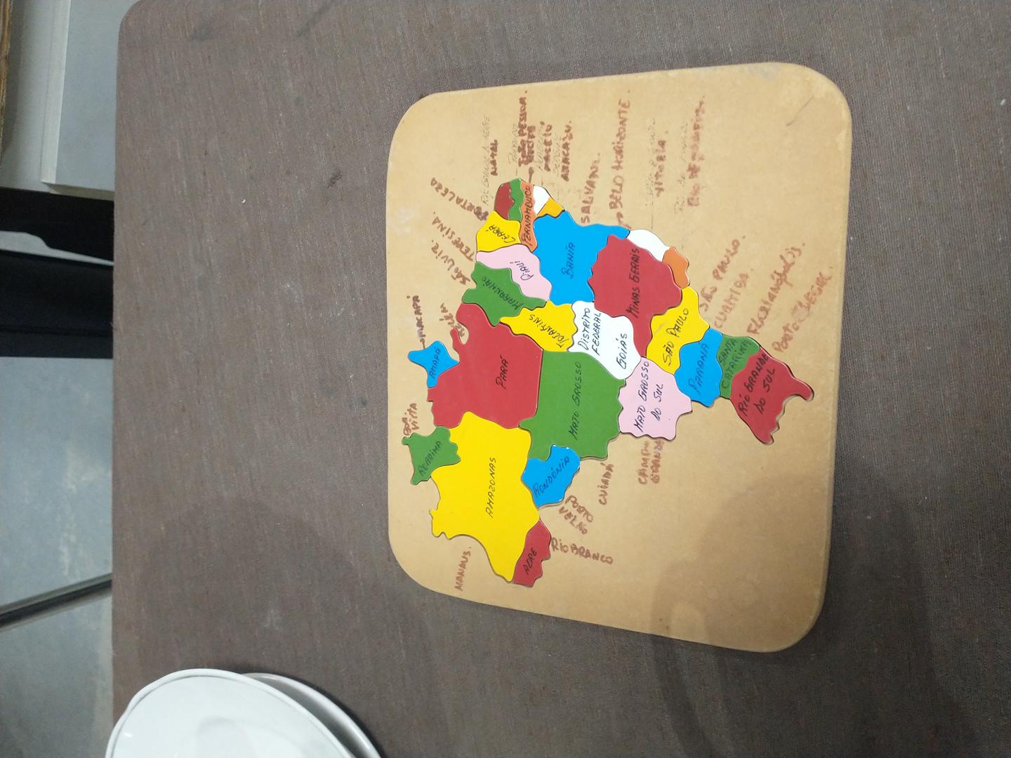 Quebra cabeça Mapa Brasil em MDP Colorido 1 cm x 24 cm x 20 cm