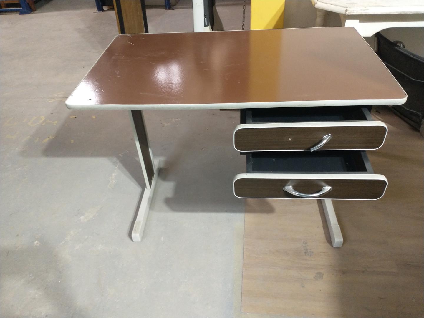 Mesa de escritório  em Aço / MDF Marrom 74 cm x 100 cm x 60 cm