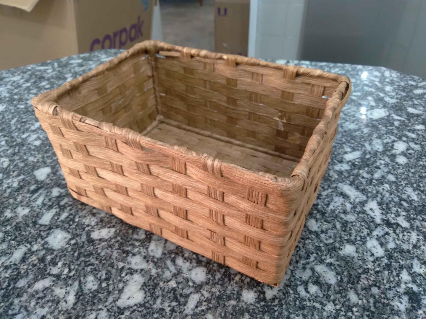 Cesto decorativo  em MDF Bege 10 cm x 20 cm x 14 cm