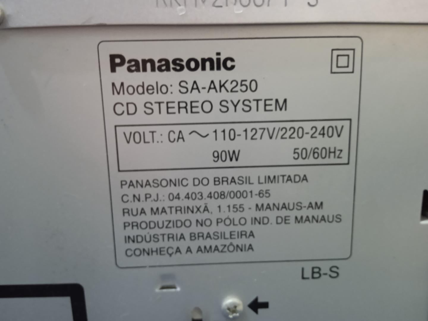 Aparelho microsistem Panasonic SA-AK250 Cinza