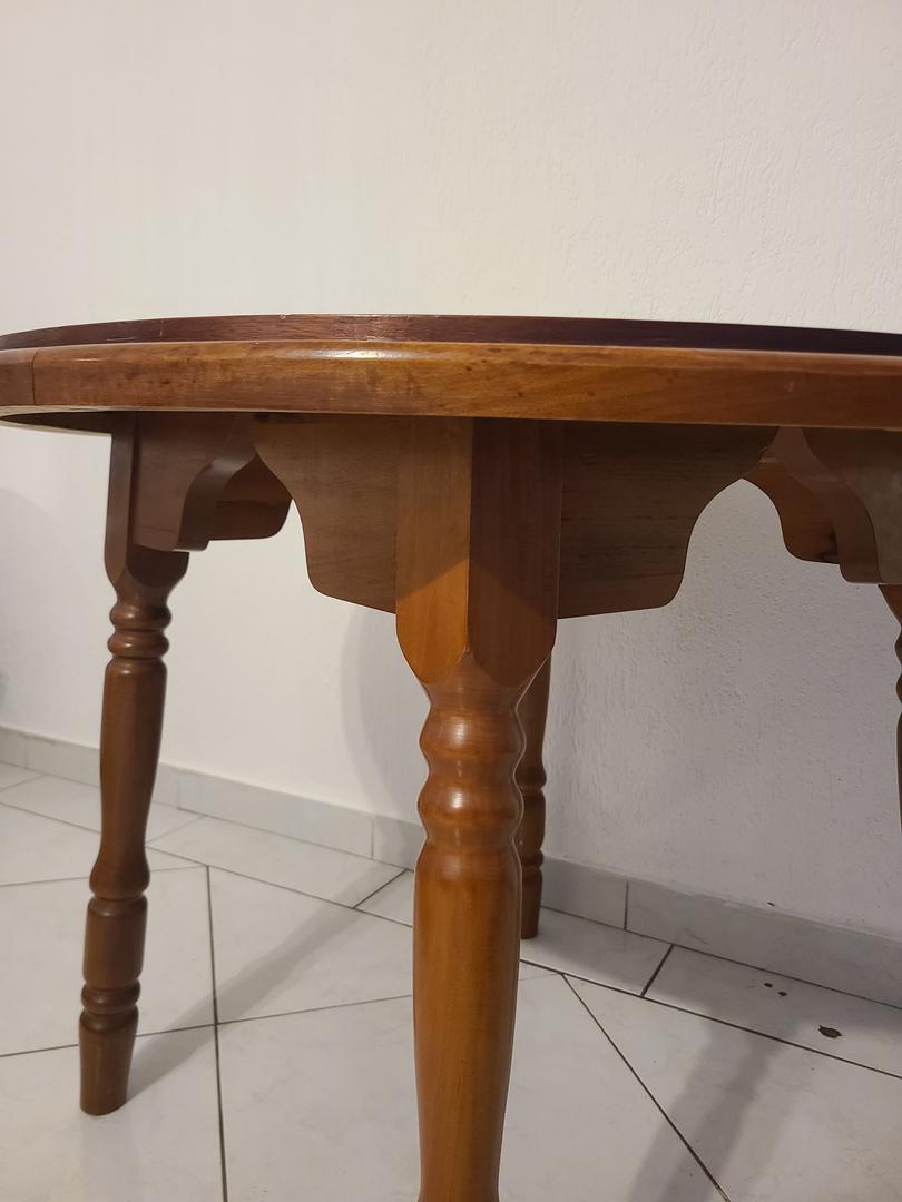 Mesa de Jantar redonda em MDF Marrom 75 cm x 94 cm x 94 cm