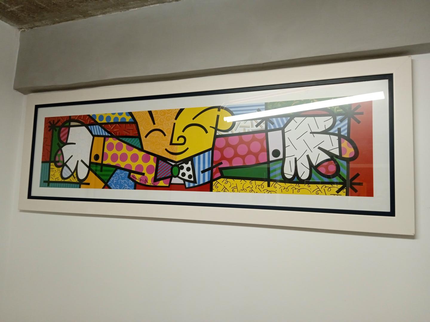 Quadro Decorativo Romero Britto em MDF Colorido 56 cm x 160 cm x 3 cm