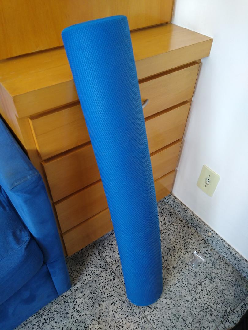 Meio cilindro de EVA p/ exercícios em EVA Azul 90 cm x 10 cm x 15 cm