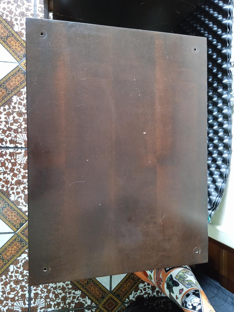 Mesa de cabeceira c/ 2 gavetas em Madeira Marrom 48 cm x 60 cm x 46 cm
