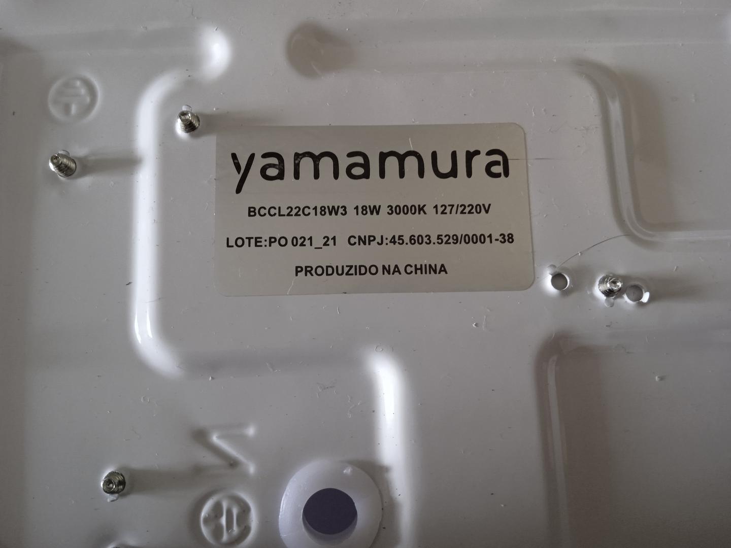 Plafon Yamamura redonda em Plástico Branco 6 cm x 33 cm x 33 cm